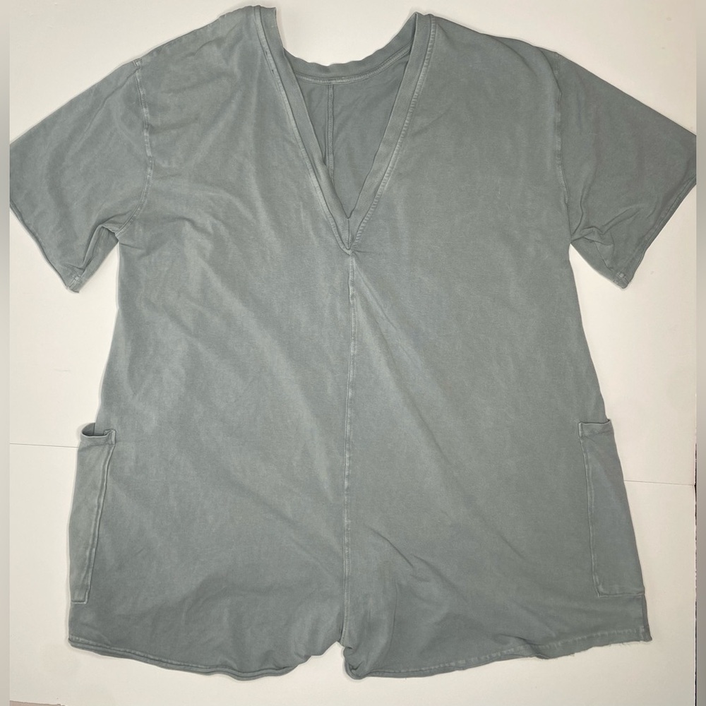 Free People Hot Shot Romper Fog Sz Lg